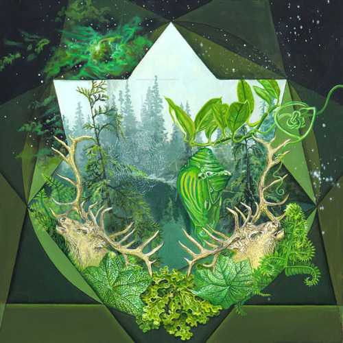 MICHELLE ANDERSTNature’s First Green is Gold, 18x18, oil on woodPrints available at www.Michel