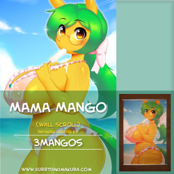 furrydakimakura:  Mama Mango’s Beach Wall Scroll by @3mangos Now Available:https://www.furrydakimakura.com/products/mama-mangos-beach-wall-scroll-by-3mangos Mama Mango sure knows how to hit the beach, and how to beat the heat with an ice pop! But maybe