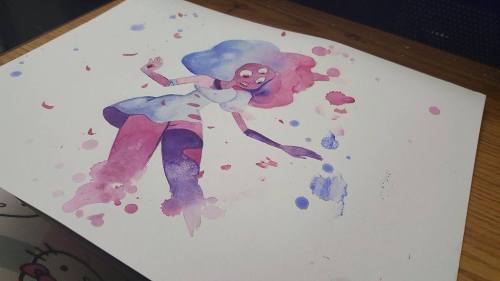 puddincakesart:  I painted the lovely Cotton Candy mom in watercolor with Prismacolor pencils overtop :) 