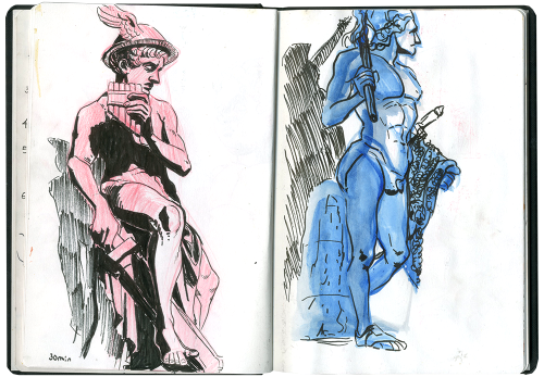 various sketchbook doodles and life drawing