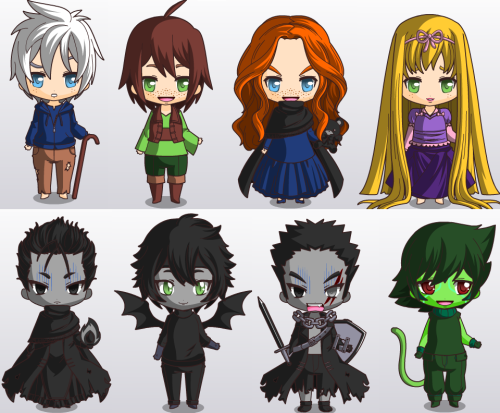 Jack, Hiccup, Merida, RapunzelPitch, Toothless, Mor'du, PascalGood Guys, Bad Guys and Companions~Mad