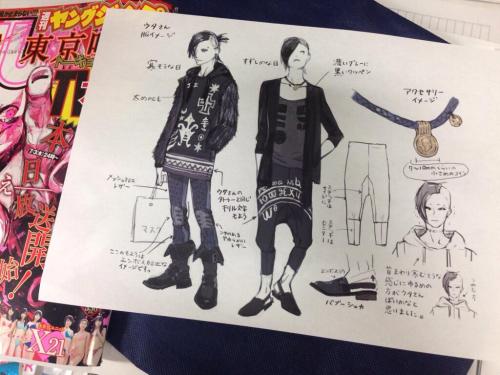 krmgn-blog:  Sketches of Uta-san from Tokyo Ghoul! Tokyo Ghoul airs today!  