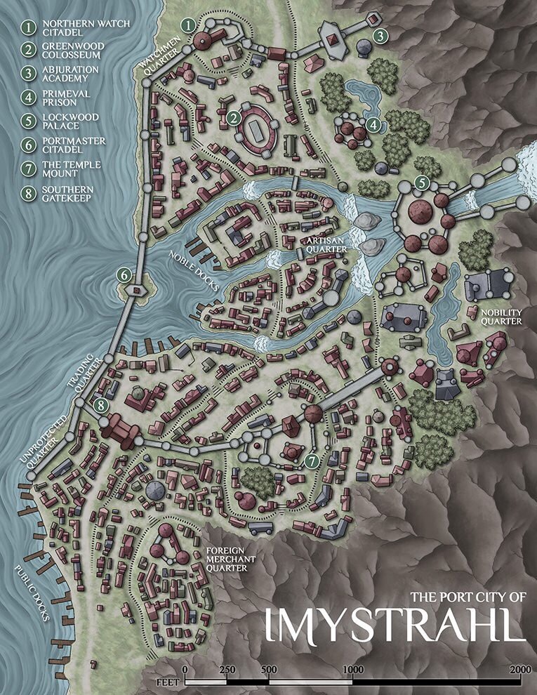 venatusmaps:A commissioned map of the Port City of Imystrahl! Part of the Primeval