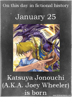 fictional-history:  (Source) Name: Katsuya Jonouchi (A.K.A Joey Wheeler)Birthdate: January 25Sun Sign: Aquarius, the Water Bearer