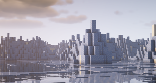 Glistening Icefield ~A custom iceberg biome at sunrise.