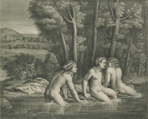 Bain de nymphes, d’après le tableau de Jules Romain / Romano Giulio.( 1499?-1546).Gravé par François