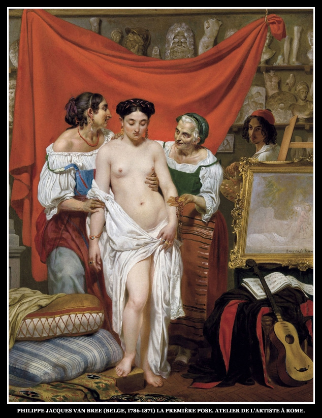 adhemarpo:  Philippe Jacques van Bree (Belge, 1786-1871) - La première pose, atelier