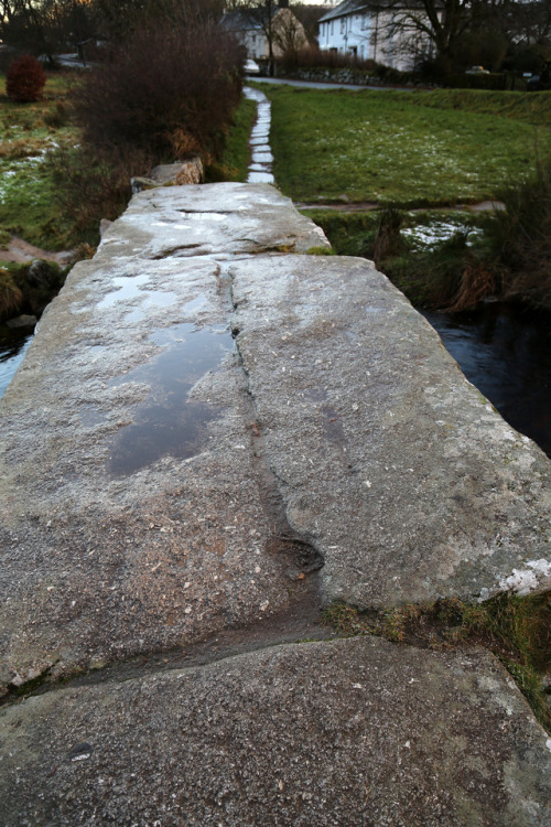 East Dart or Postbridge Clapper Bridge, Dartmoor, 27.12.17.The exact date of construction of this br