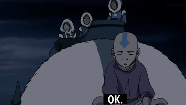 the text has been edited so that the caption reads aang responding "ok."