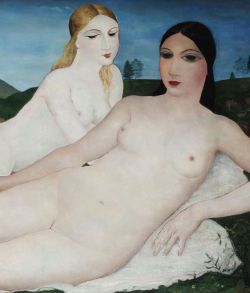 kundst:  Paul Delvaux (Belgian, 1897-1994) Jeunes filles à la campagne (1929)142.5 x 199 cm