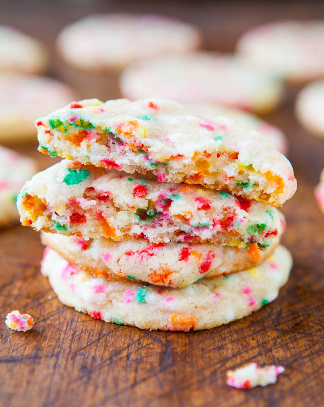 ladyinterior:  Chewy Sugar Sprinkles Cookies Cookie Butter Funfetti Triple Chip Bars