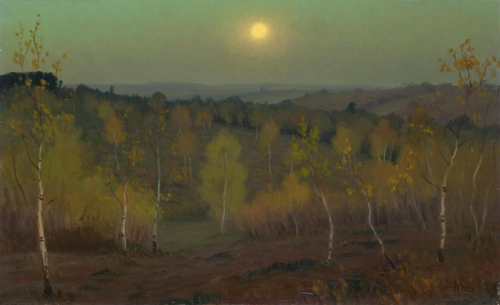 forestdenizen:Moonlit Night in the Montmorency Forest (1897) - Charles Victor Guilloux (1866 - 1946)