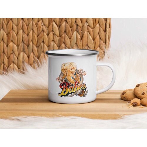 . . . #BabesPapes #mug #emaille #tasse #decor #homedecoration #cup #enamelmug #babes #pinup #camping