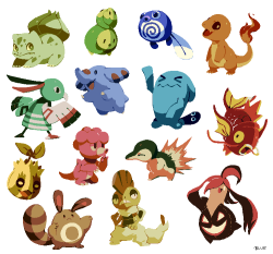 bluekomadori:  I love drawing tiny pixel pokemon (~‾⌣‾)~  I made sticker sets on redbubble from these because I’m gonna get myself a few so you can too   