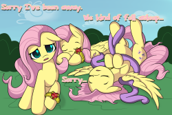 ask-justshy:  Fluttershy: Sorry I’ve been away. We kind of fell asleep… Sorry…  Aww, it&rsquo;s okay Flutters&hellip;es&hellip; x3 &lt;3