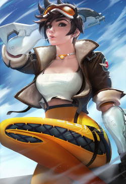sakimichan:   My take on Tracer’s day off