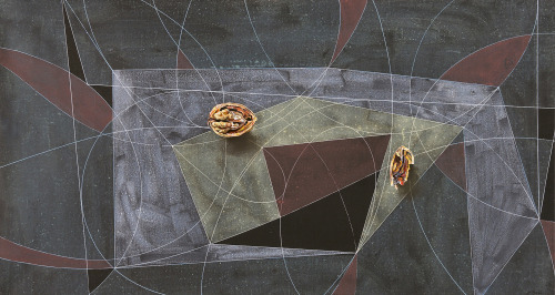 jareckiworld:  Hans Erni (1909-2015) — Composition with Wallnuts  (oil on canvas, 1980)