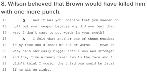 ragingprogressive: micdotcom: The 12 most maddening parts of Darren Wilson’s testimony The who