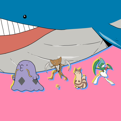 All the Pokemon from yesterday&rsquo;s pokemon art stream. Wailord is&hellip; large.Anyway, 