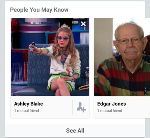 cactuseeds:  The annoying famous girl from drake and josh and….Edgar Jones What the fuck facebook