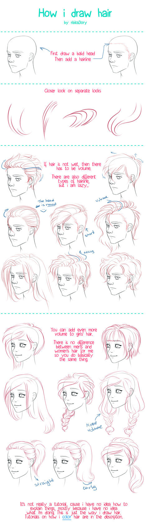 How I Draw Hair By RibkaDory 