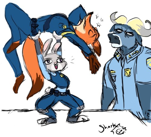 glowin-theshark:  Been feeling sick, so I decided to draw something to cheer myself up…  Nick and Judy are my absolute favorites 