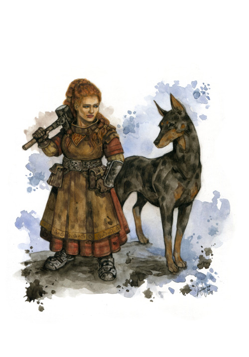 tokalasart: Private commission: A dwarven lady played in The Dark Eye (Das Schwarze Auge). 