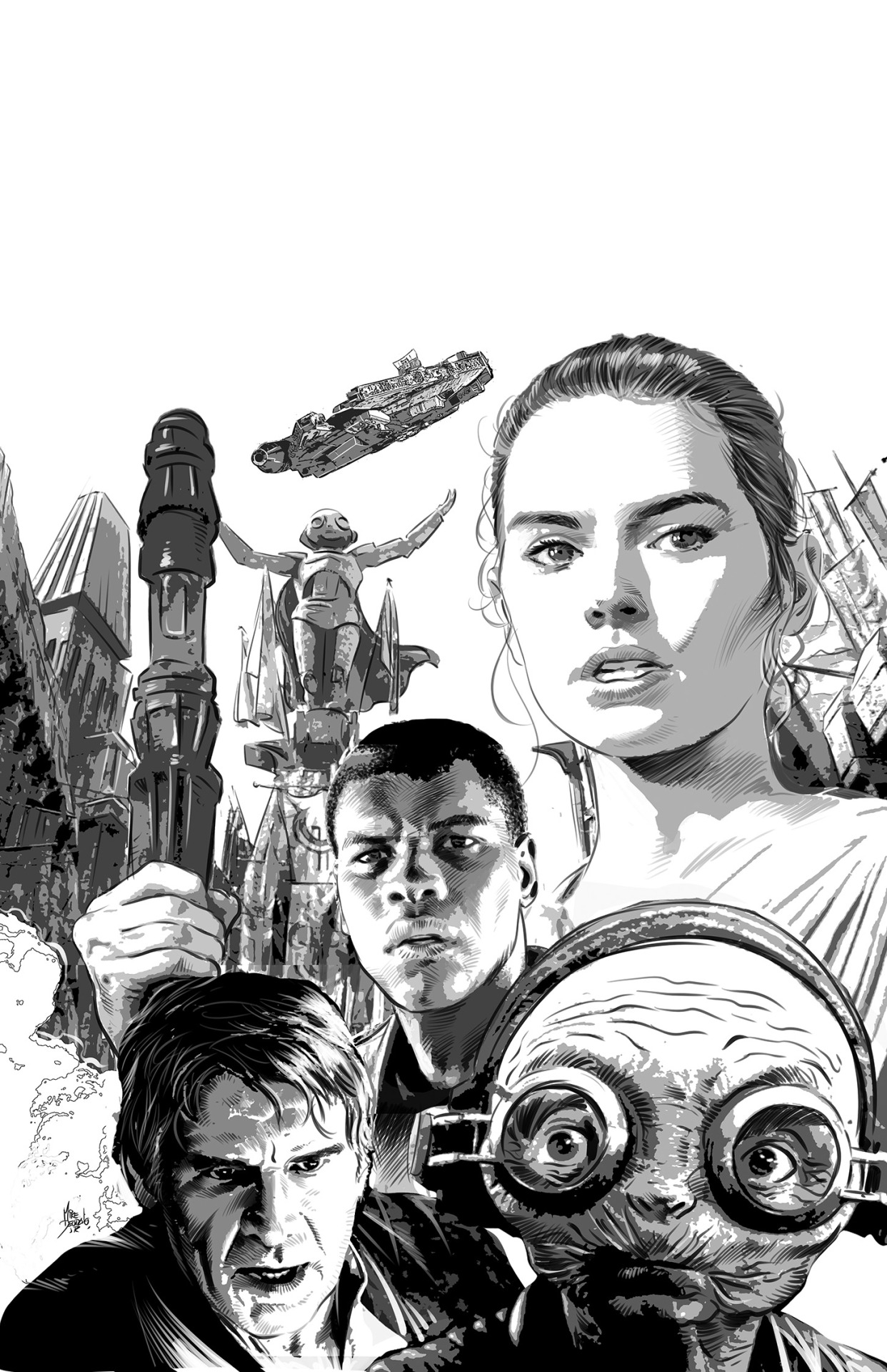 mikedeodatojr:  The Force Awakens #3 B&amp;W 
