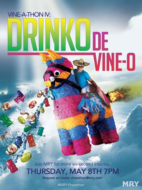 Stuff your piñata at the #MRYVineathon Drinko de Vine-o, Thursday May 8th. Request an invite by emai
