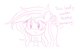 aletheiasan:swirly tries leaf water tea for the first time x3