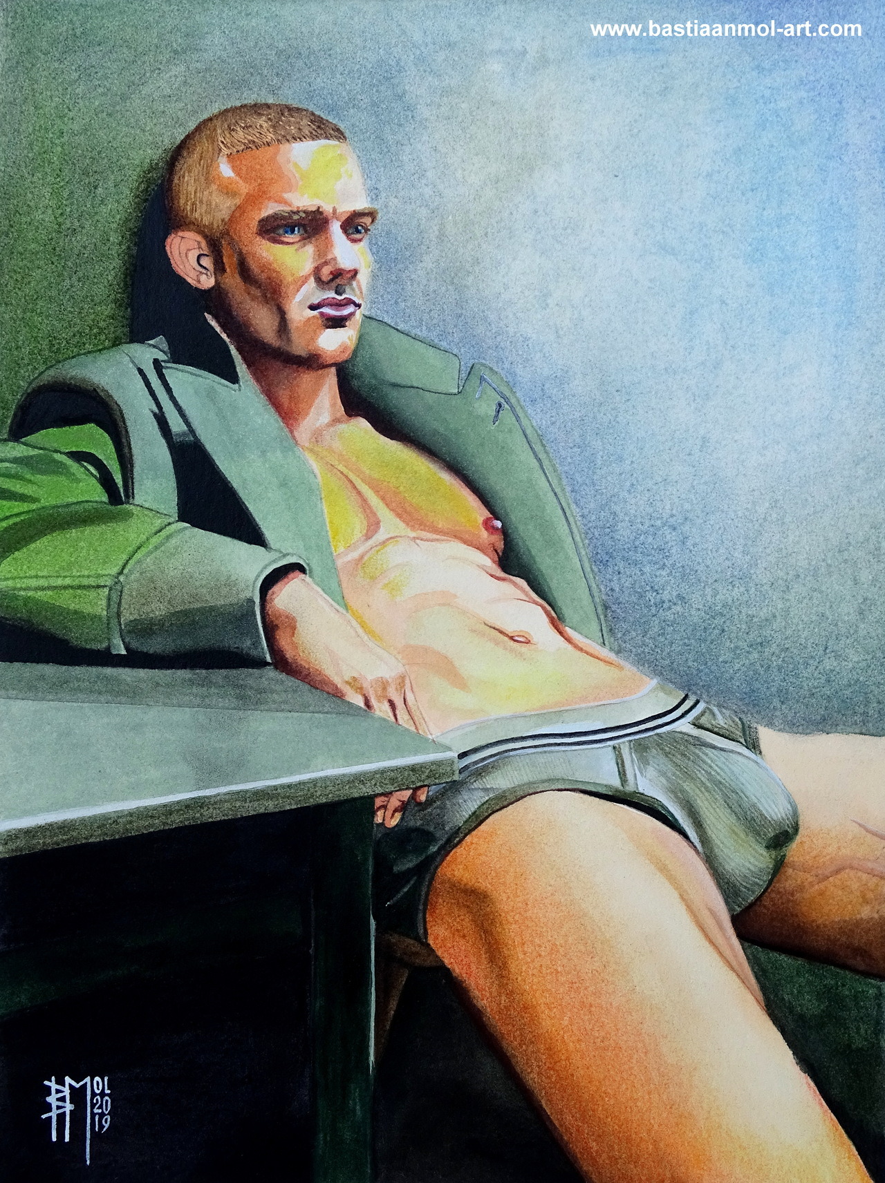 marklikesblue:  bastiaan-mol:  title Green Coat (2019) artist,Bastiaan Mol @  www.bastiaanmol-art.com  watercolours