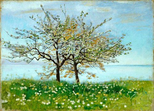 huariqueje:Spring Landscape  -   Ferdinand Hodler , 1893Swiss,1853-1918Oil on canvas