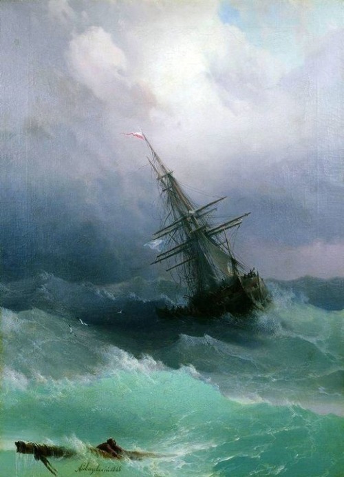 my-russia:Storm, 1868, Ivan Aivazovsky