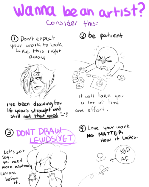 alwaysaslutforsans:  Someone asked for the tips i’d give to aspiring artists, here they are! enjoy!   :T