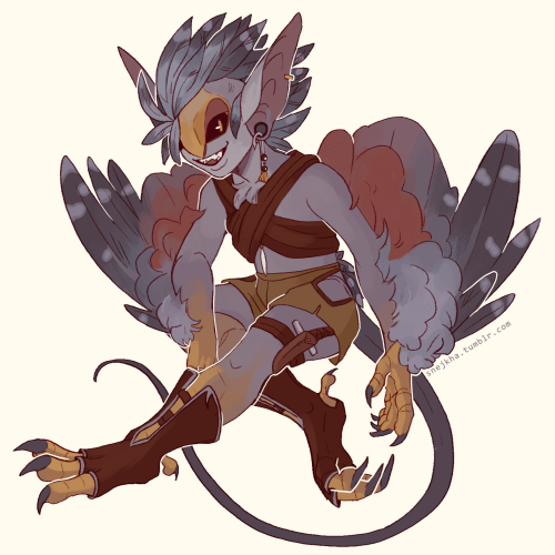 snejkha:  Goblin harpy mix based on a pygmy falcon for Goblinweek//