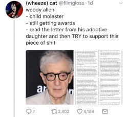 weavemama:  I feel like this is a very important thread considering a lot of people cut Hollywood abusers a lot of slack just because “they’re work is very good and entertaining”. There are plenty of other Hollywood actresses/actors that don’t