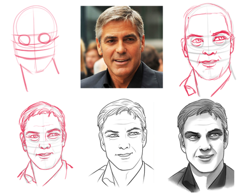 Mini tutorial of how I drew George Clooney!Want a chance to win a free commission? Check out my patr