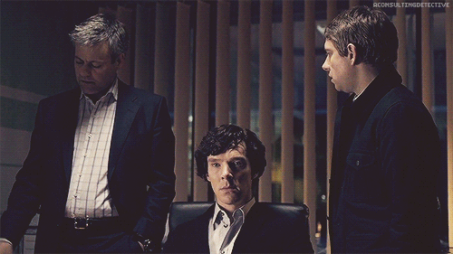 ∞ Scenes of SherlockNo, no, no, no. Tell me nothing about him. Nothing. 