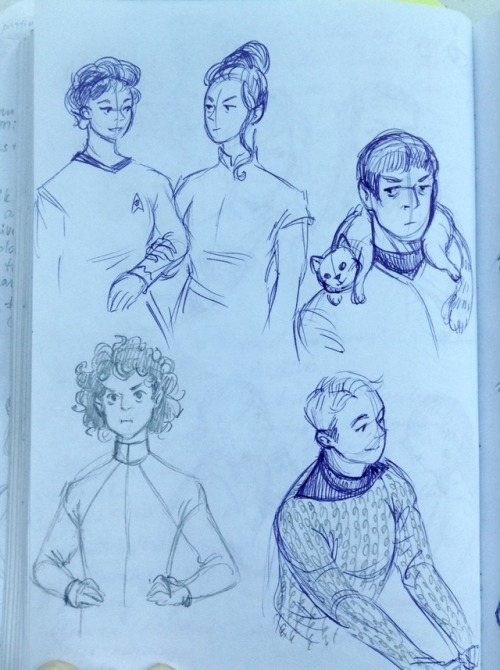 leifor:Airport doodles: part 1Uhura and T'Pring for anonSaavik for @smooth-motherfucking-gay - for s