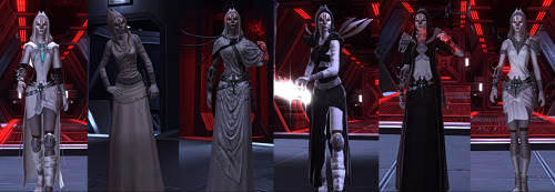 Outfit reference for some of my SWTOR characters, because why the hell not. Class and spec on each o