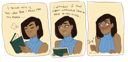 yakfrost:  Korrasami Month - Library  I’m late on this prompt, but even so I kind of desire to draw the old prompts too…haha. I didn’t put too much effort into this because I don’t necessarily like coloring comics but I figured if I wanted to