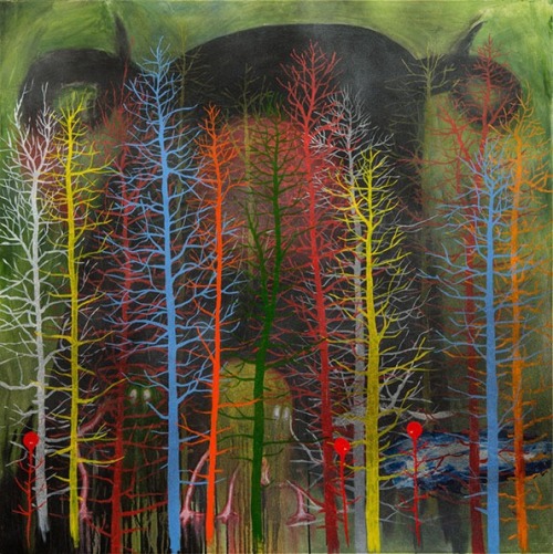 kid-a-theory:King of limbs artwork painting by Stanley Donwood. Love it.