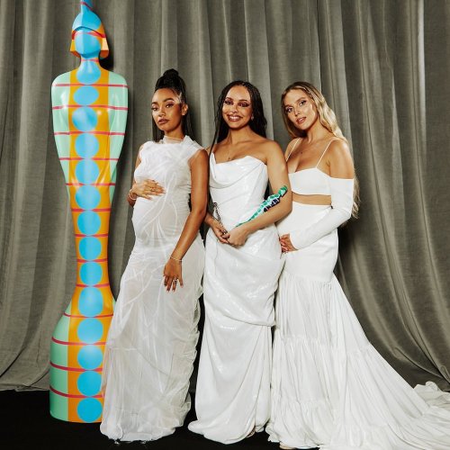 fyeahlmpics:Little Mix pose with their British Group award in the media room during The BRIT Awards 