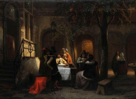 Henri Joseph Gommarus Carpentero (1820–1874), Banquet en Plein Air, 1851