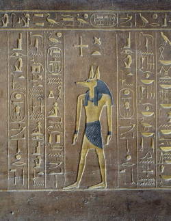 Egypt-Museum:relief Of Anubisthe Jackal-Headed Anubis, God Of Embalming And The Dead,