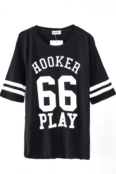 randompic:  buy it here1/ HOOKER 66 PLAY&Stripe Print Tee2/ Holy Star Symbol Print Short Sleeve Tee3/ Camouflage Letter Print Round Neck Short Sleeve Tee4/ BUTTER Print Fashionable Tee