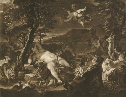 A Sleeping Bacchus by Richard Earlom (1780)