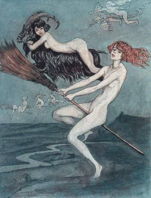 blackpaint20: “The Witches’ Ride” by Otto Goetze, 1924