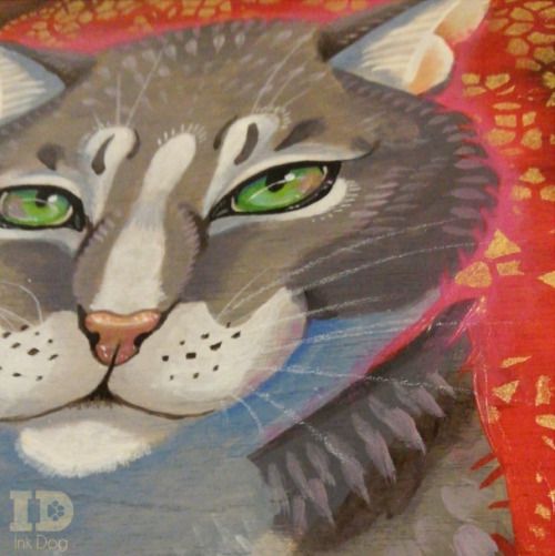 Christmas gift for a friend of her favourite cat &lsquo;Stripey.&rsquo; :) Acrylics on 8x10&
