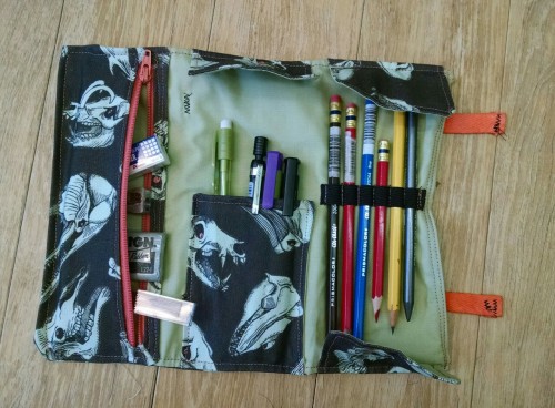 Over the summer I sewed a pencil roll up case for myself. I designed the entire thing. It&rsquo;